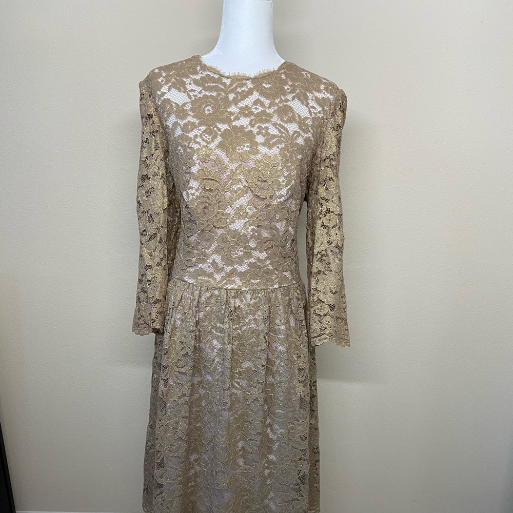 Boden gold lace cocktail dress NEW!